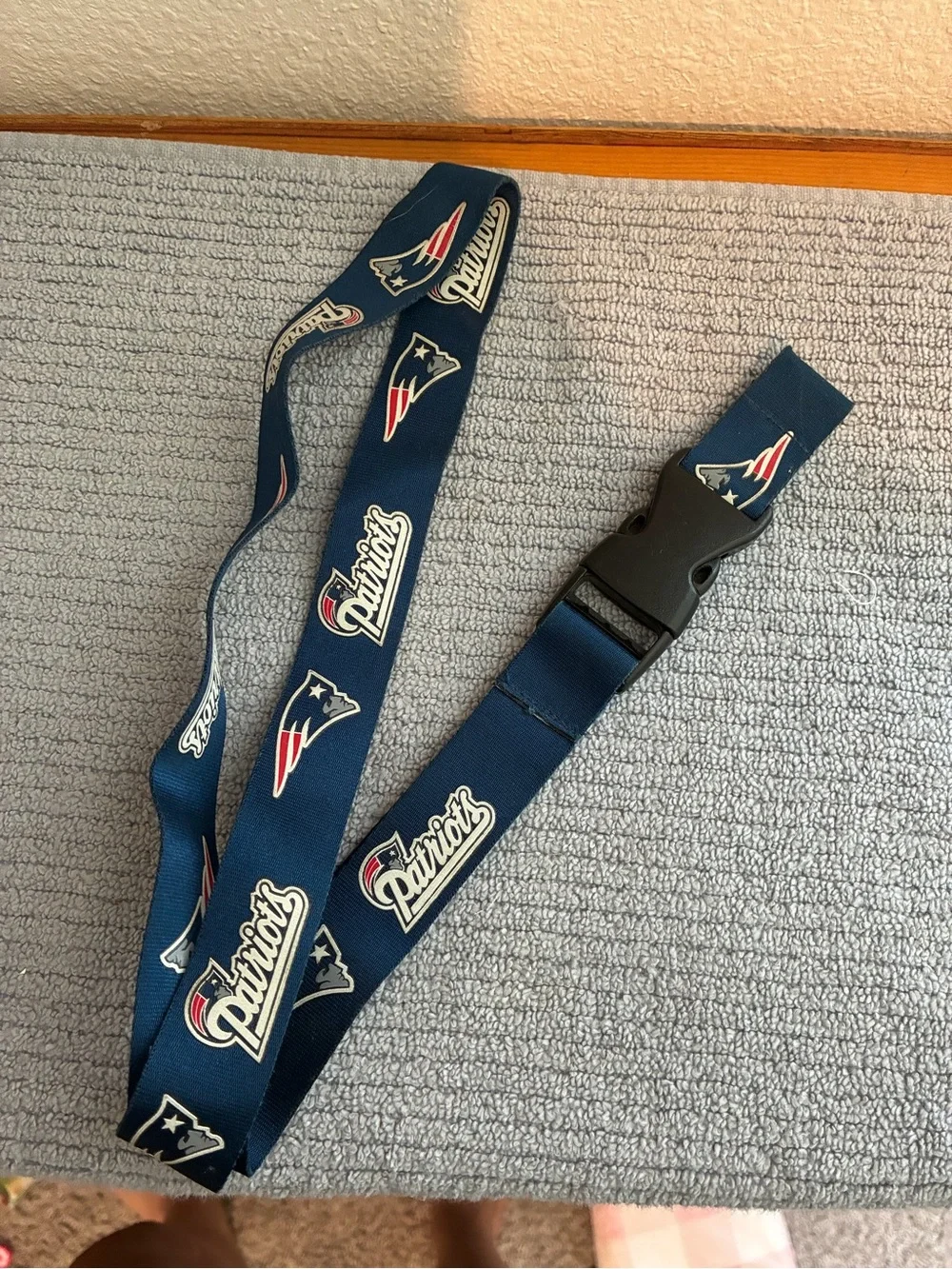 New England Patriots Navy Logo Lanyard